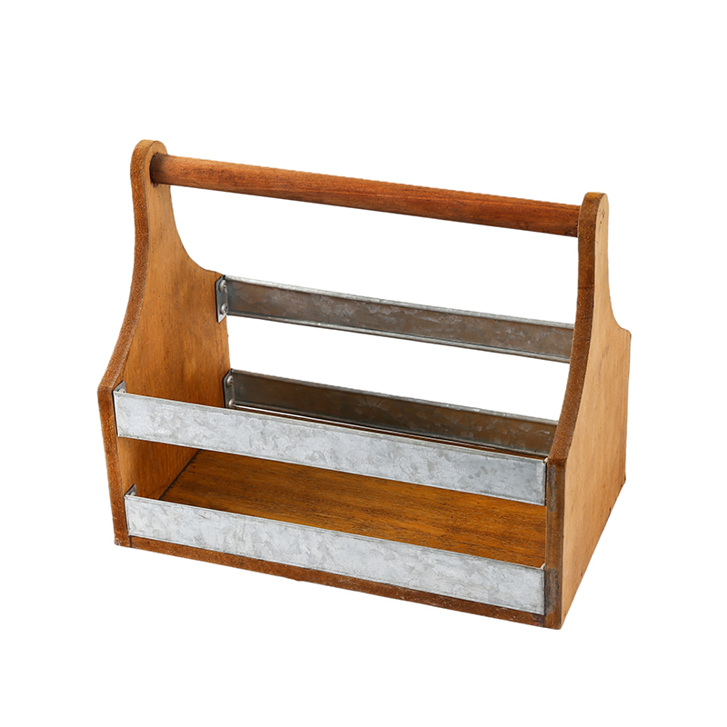 Exibição de mesa para casa e barra suporte arrumado condimento de madeira caddy caixa de ferramentas de madeira